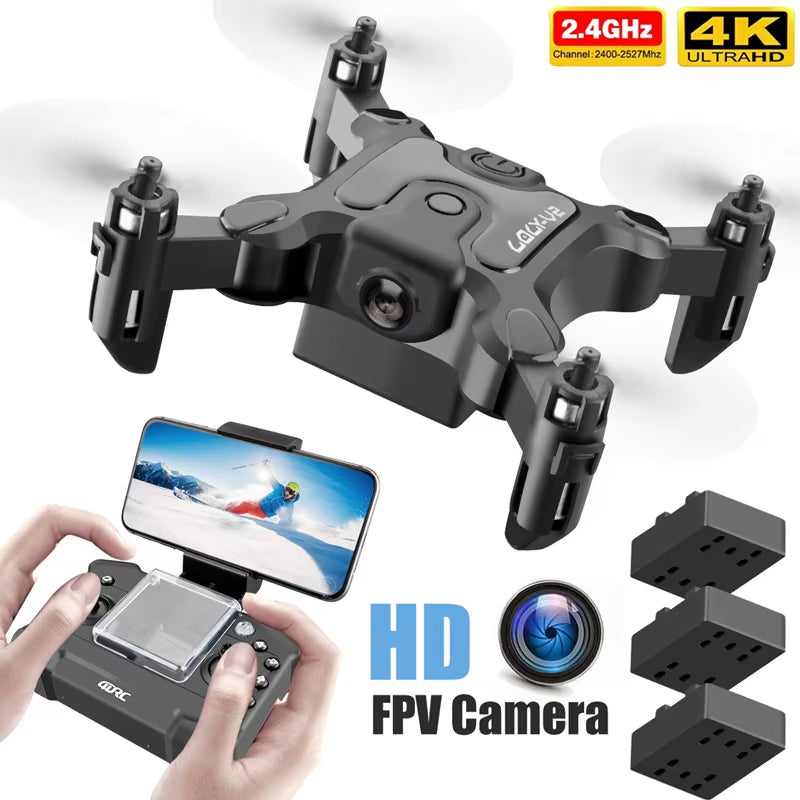 New Mini Drone V2 4K 1080P HD Camera Wifi Fpv Air Pressure Altitude Hold Foldable Quadcopter RC Drone Kid Toy Gift