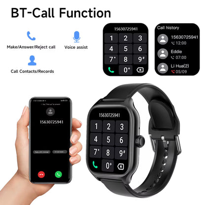 2025 Smartwacth Men 1.73” Inch Display Fitness Bluetooth Call Health Tracking Custom Photo Smart Bracelet Wacth GTS4 Fashion New