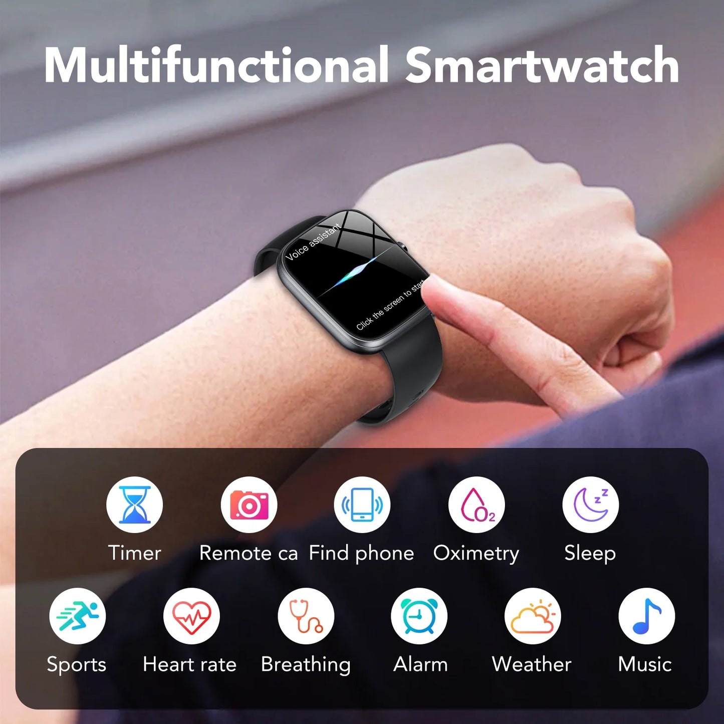 2025 NEW 1.91''HD Screen Smart Watch for Android and Iphone,Answer/Make Calls/100 Sports Modes/Message Reminder,Ip68 Waterproof Outdoor Fitness Tracker Women Men,（Perfect for Holiday Gifts）