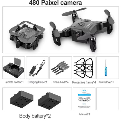 New Mini Drone V2 4K 1080P HD Camera Wifi Fpv Air Pressure Altitude Hold Foldable Quadcopter RC Drone Kid Toy Gift