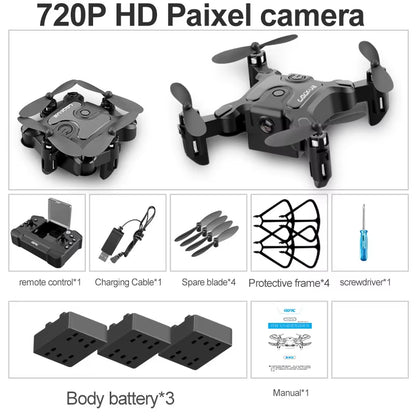 New Mini Drone V2 4K 1080P HD Camera Wifi Fpv Air Pressure Altitude Hold Foldable Quadcopter RC Drone Kid Toy Gift