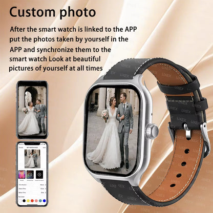 2025 Smartwacth Men 1.73” Inch Display Fitness Bluetooth Call Health Tracking Custom Photo Smart Bracelet Wacth GTS4 Fashion New